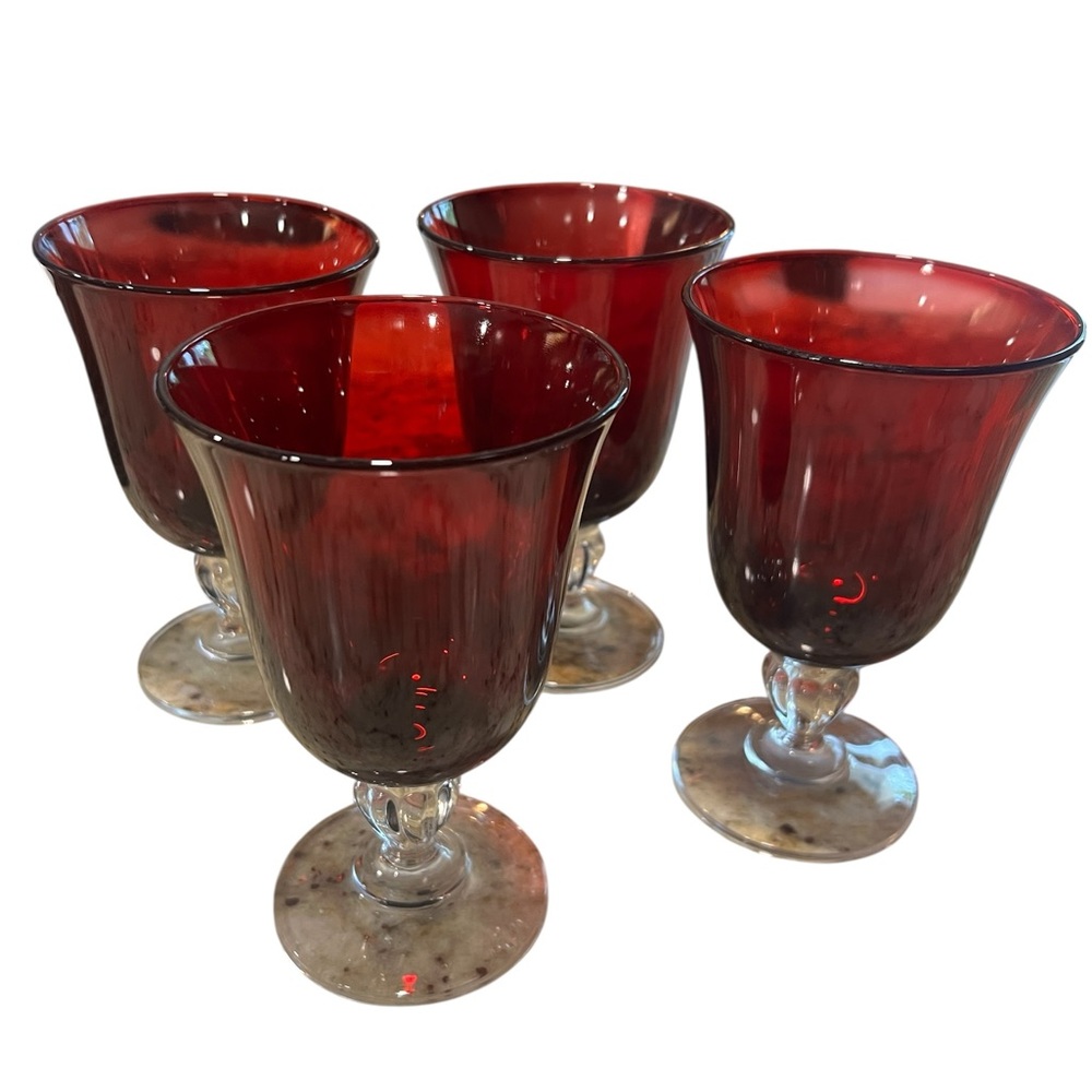 Cristal D'Arques-Durand Ruby Red
Water Goblets
Vintage Glassware. Set-4